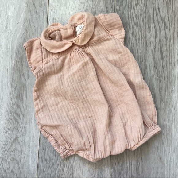 Play Up Cotton Gauze Collared Bib One Piece Bodysuit Pink (newborn 0m) - Picture 1 of 4